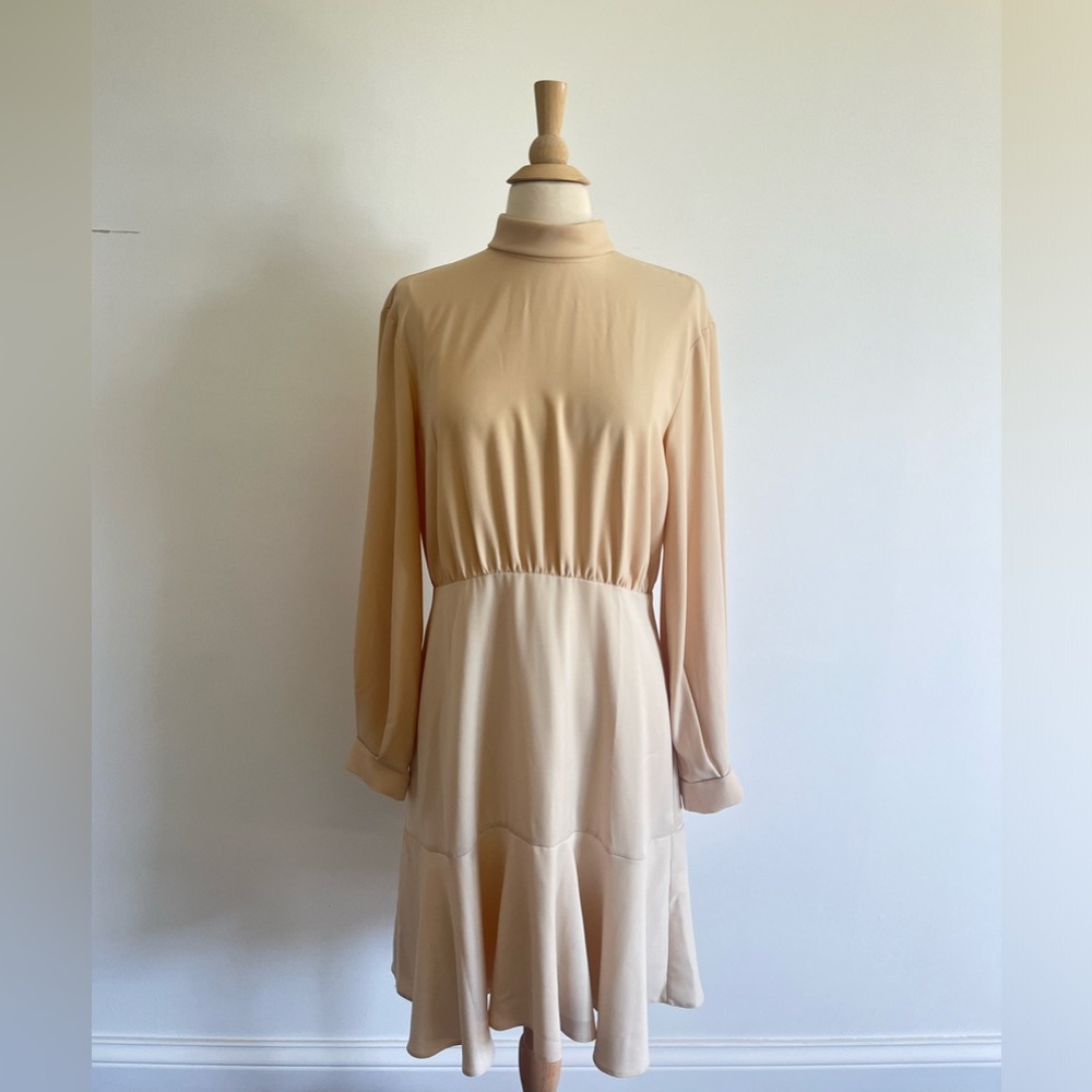 CLOSET - NEW w/tags- beige mock neck long sleeve dress SZ 10
